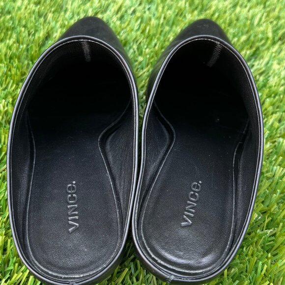 Vince Vigo Leather Black Pointed Toe Mules/Booties Size 8M - Euro 38 - Picture 7 of 11
